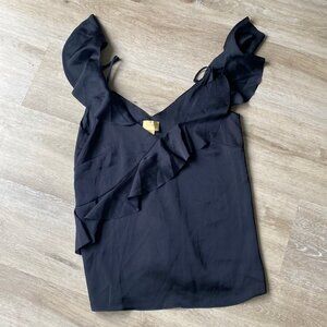 H&M black silky top